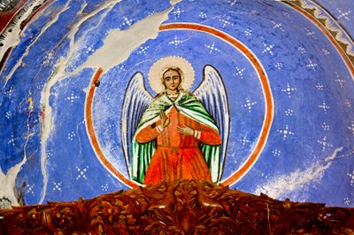 Fresco en la Iglesia de Santa María, Leusa, Albania de Unknown